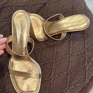 Tamara Mellon Metallic Gold Sandals